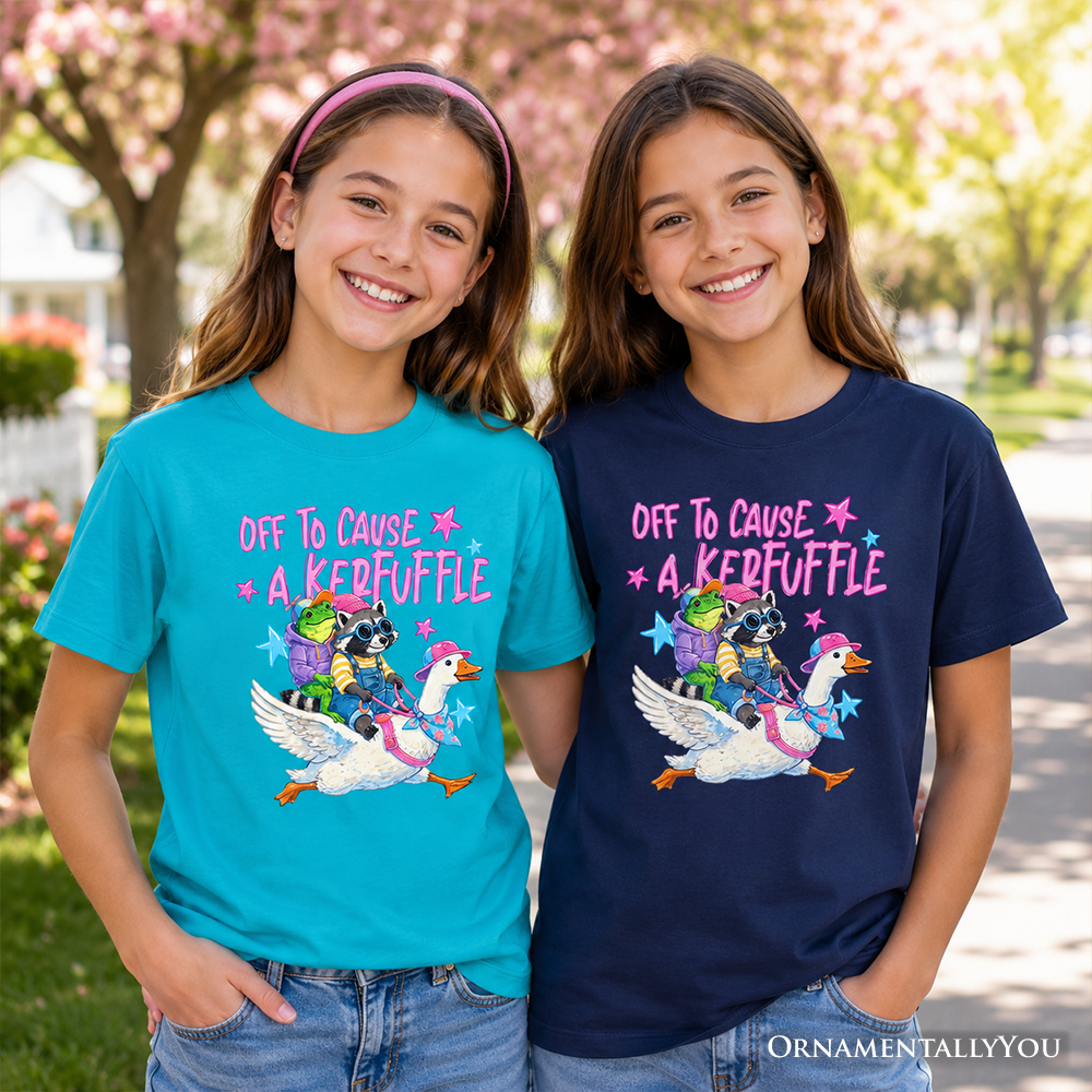 Off To Cause A Kerfuffle Kids Graphic T-Shirt, Funny Cotton Tee