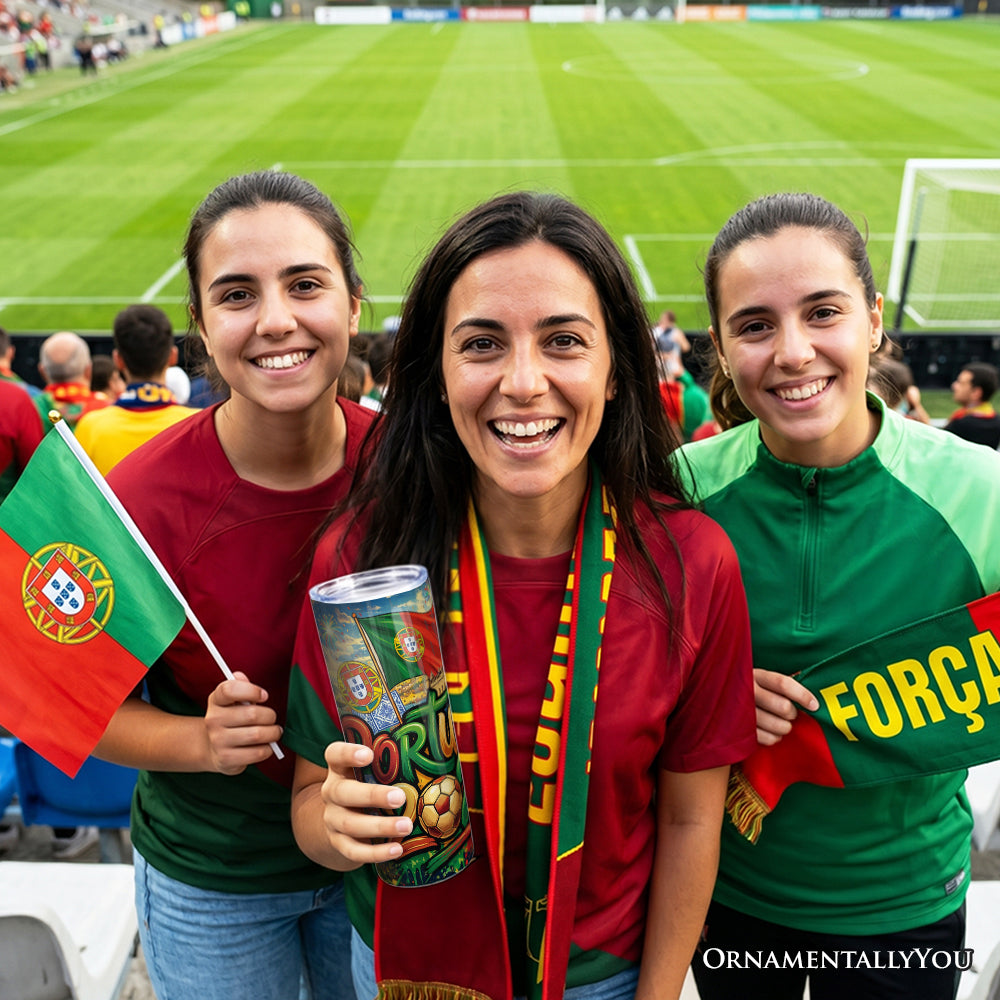 Portugal 2026 Soccer Cup 20oz Stainless Steel Tumbler with Straw