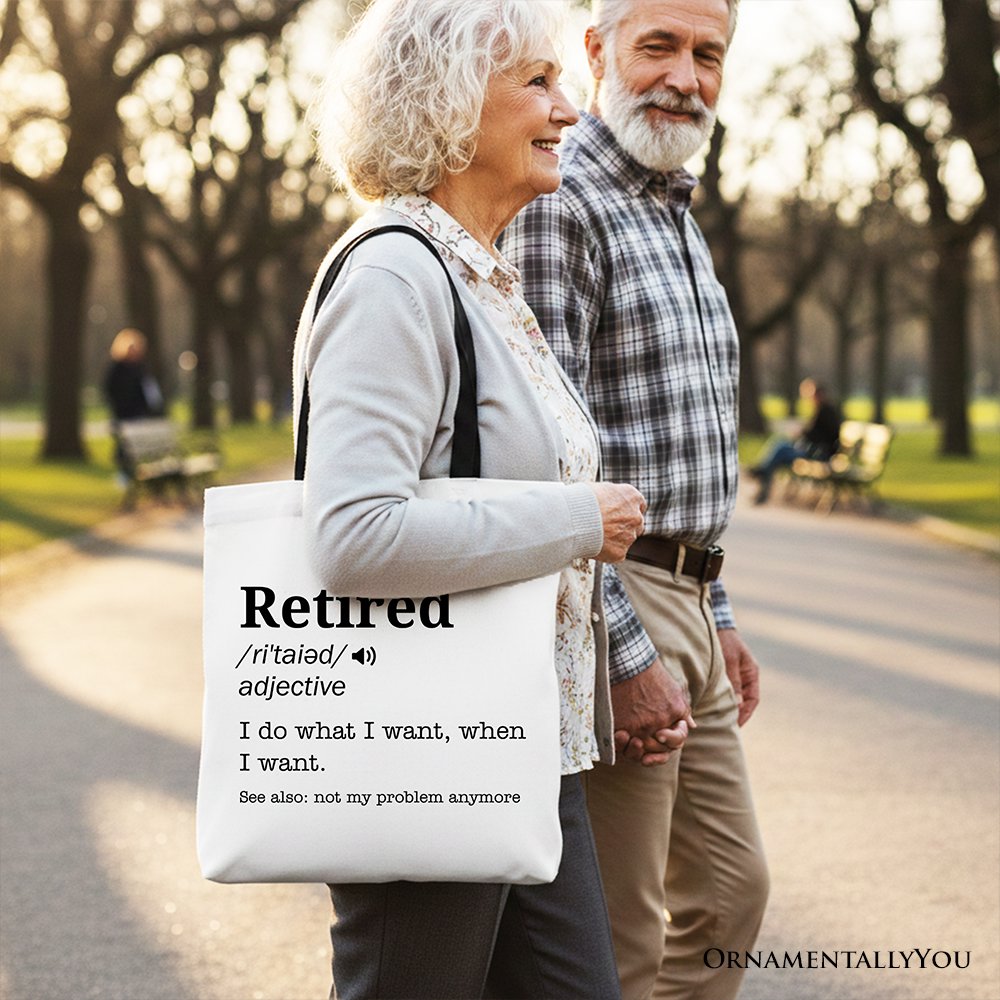 Retired Definition Canvas Tote Bag - Funny Retirement Gift