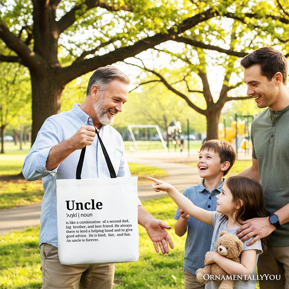 Uncle Definition Canvas Tote Bag Funny Family Shopper Gift