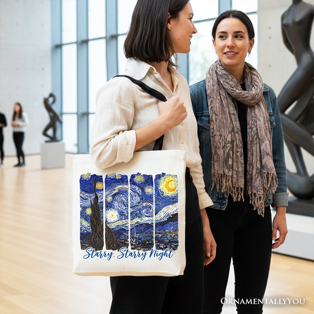 Vincent Van Gogh Starry Night Cotton Tote Bag - Art Lover Gift