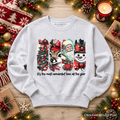 It's Most Wonderful Time Of The Year Sweatshirt, Reindeer, Santa, Snowman Vintage Sweater for Christmas