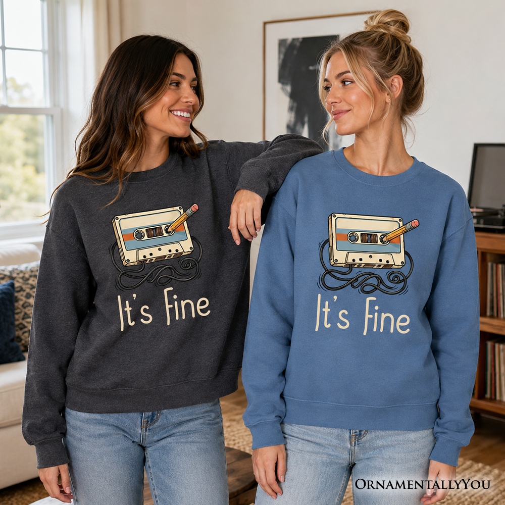 Retro Cassette Tape Sweatshirt, 90s Music Vibe Sweater