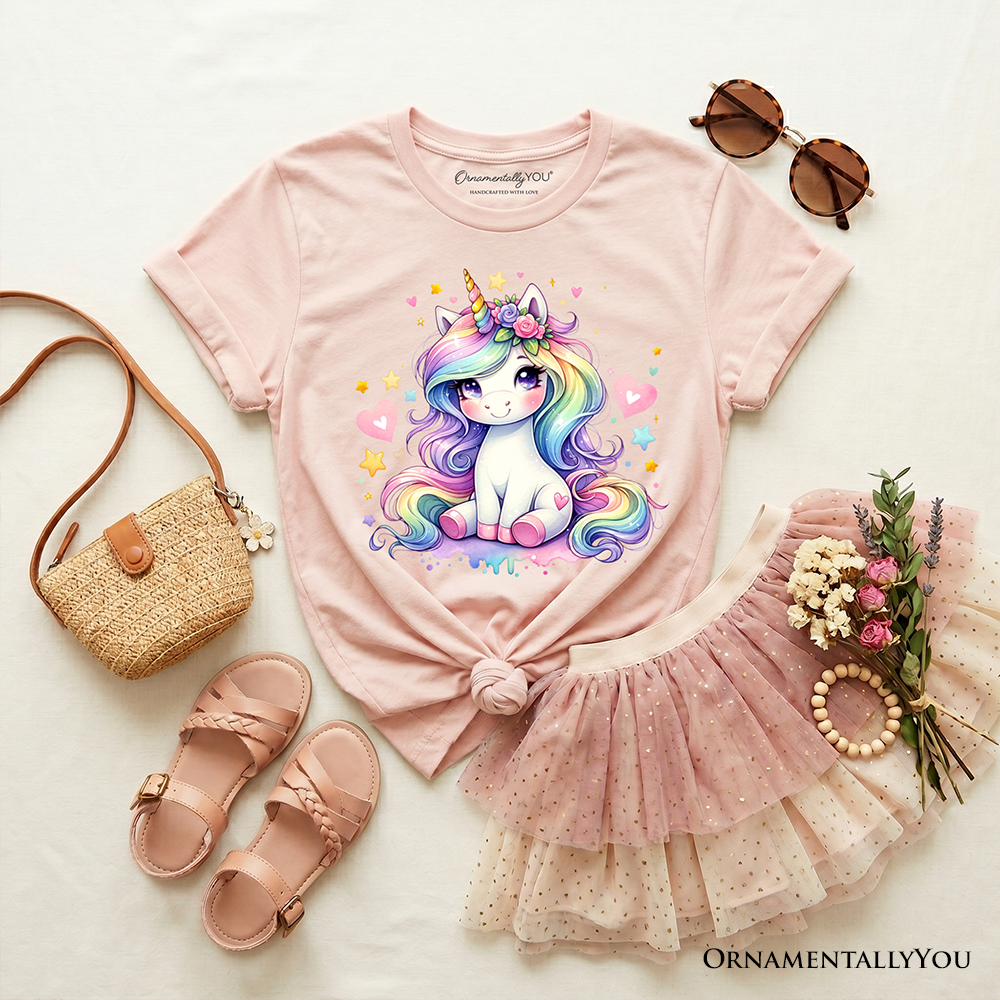 Rainbow Unicorn Kids T-Shirt, Cute Animal Graphic Youth Tee