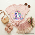 Rainbow Unicorn Kids T-Shirt, Cute Animal Graphic Youth Tee