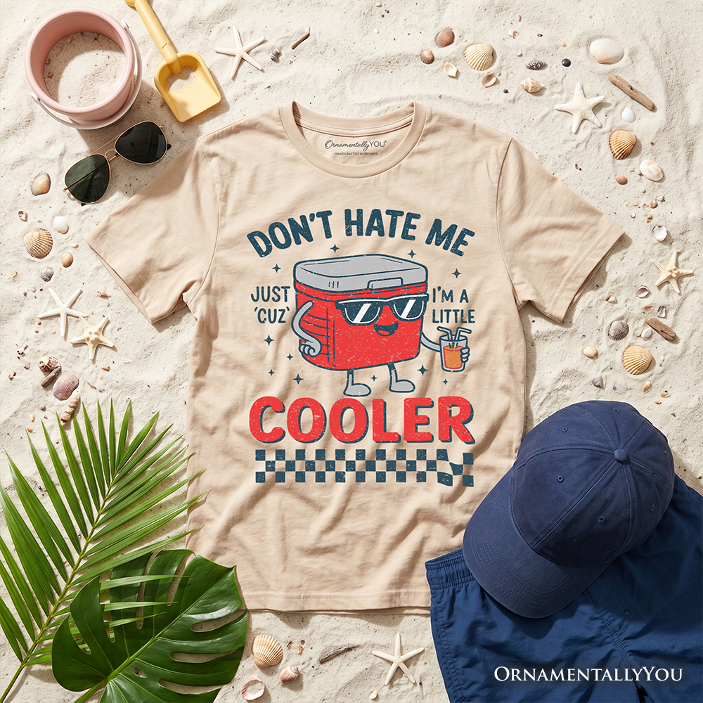 Funny 'A Little Cooler' Kids Graphic T-Shirt in White or Beige