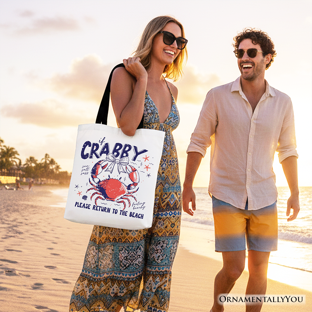 Funny If Crabby Return To Beach Tote Bag - Coastal Shopper