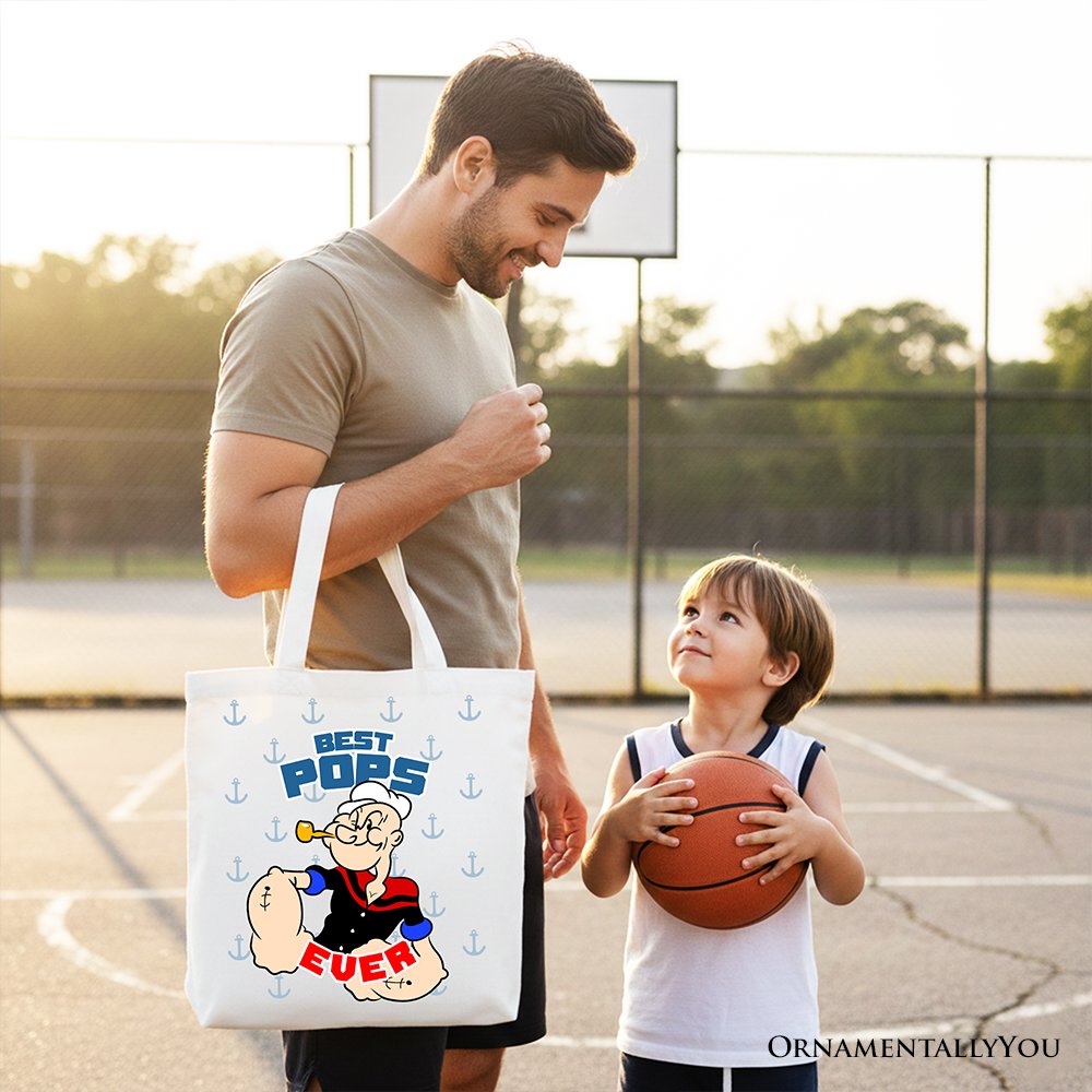 Best Pops Ever Popeye Canvas Tote Bag Dad Gift Shopper
