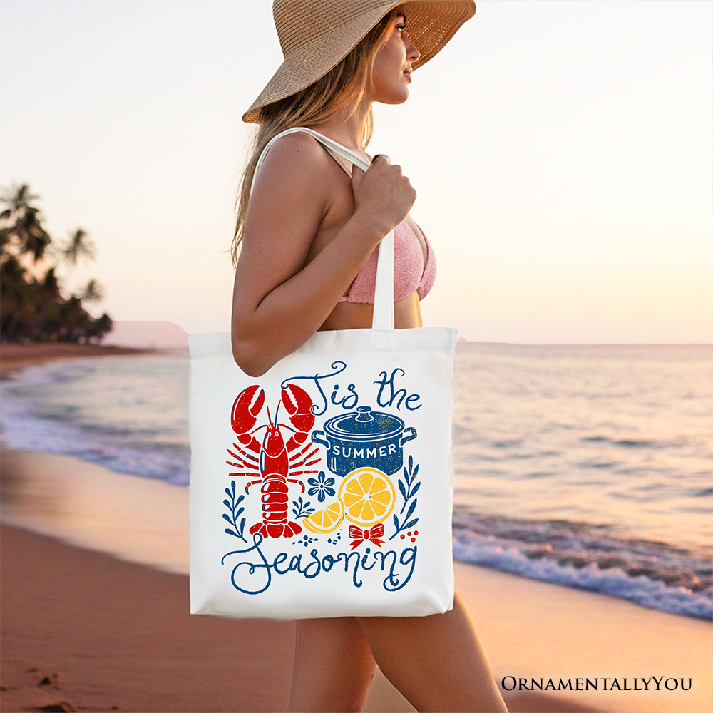 Crawfish Boil Season Retro Tote Bag, Funny Seafood Lover Gift
