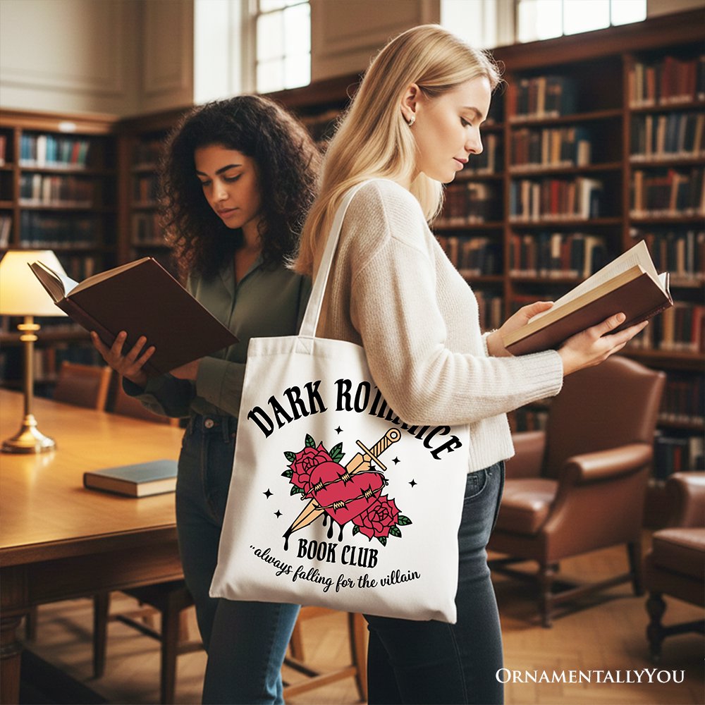 Dark Romance Book Club Canvas Tote - Gothic Vintage Bookish Bag