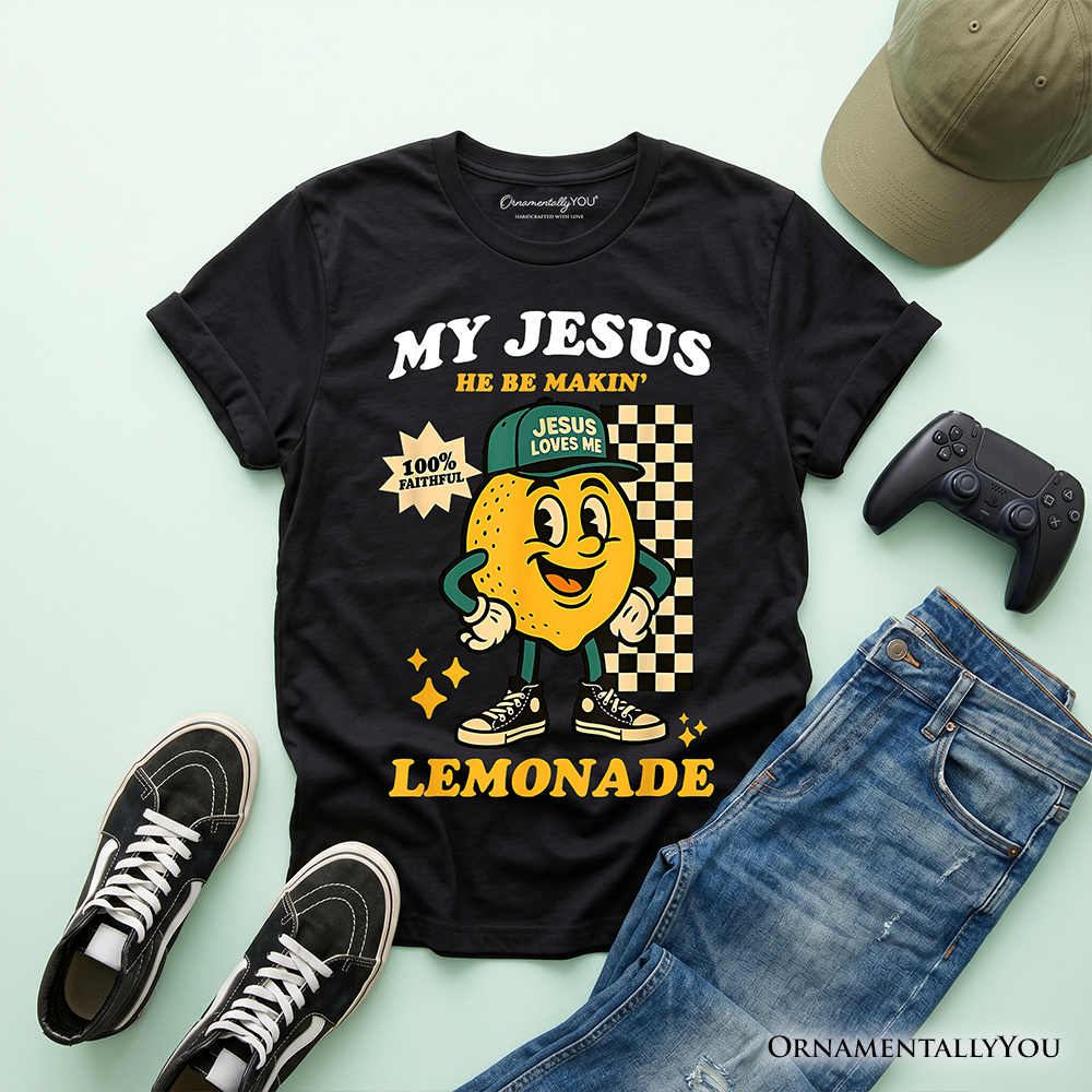 Funny Jesus Lemonade Graphic T-Shirt for Kids - Retro Youth Faith Tee