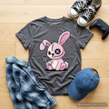 Kids Pink Zombies Bunny Cute Gothic Halloween Graphic T-Shirt