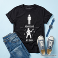 Funny Your Dad Vs My Cool Dad Bass Guitar T-Shirt for Kids