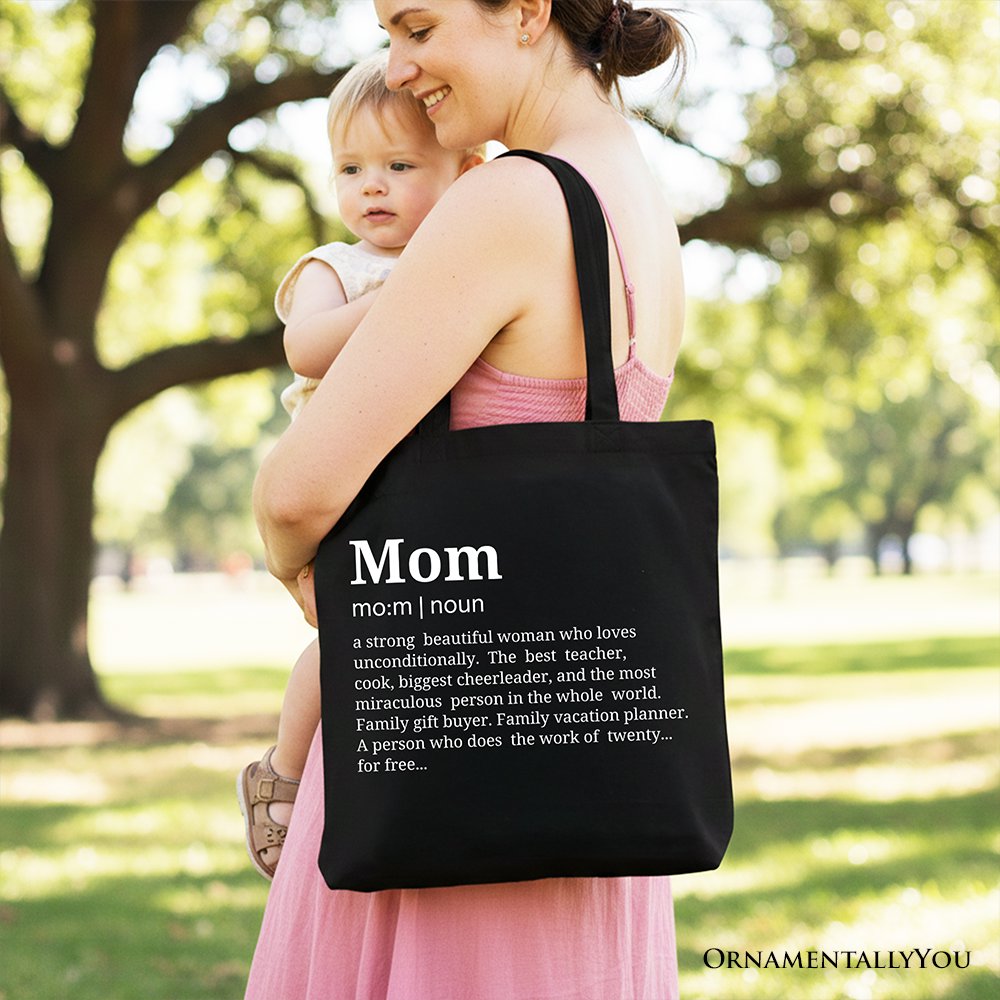 Mom Definition Canvas Tote Bag - Minimalist Cotton Shopper