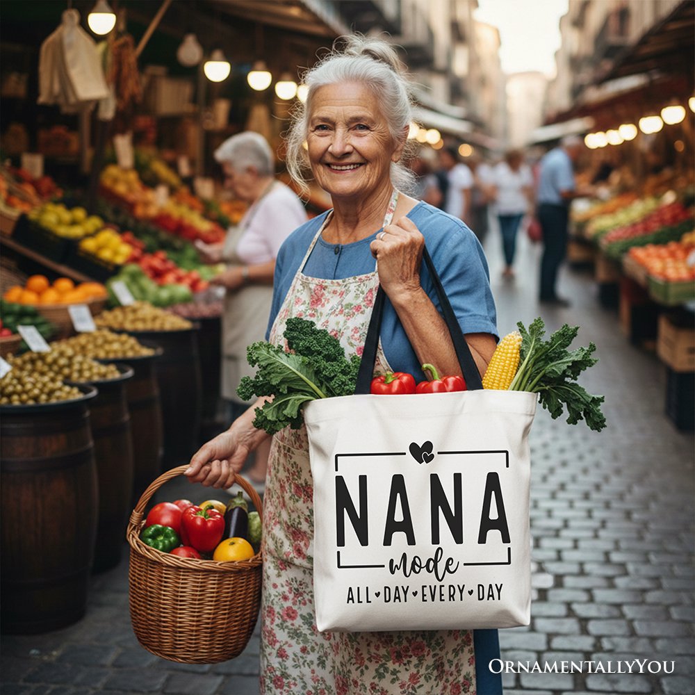 Nana Mode Minimalist Canvas Tote Bag for Grandma