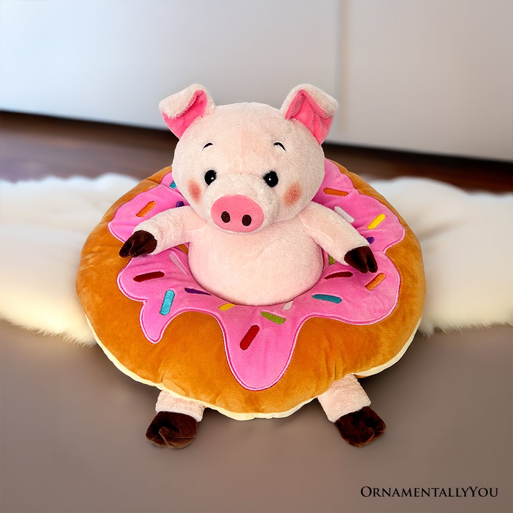 Ollie Oinker Pig Plushie 12" Donut Stuffed Animal Toy