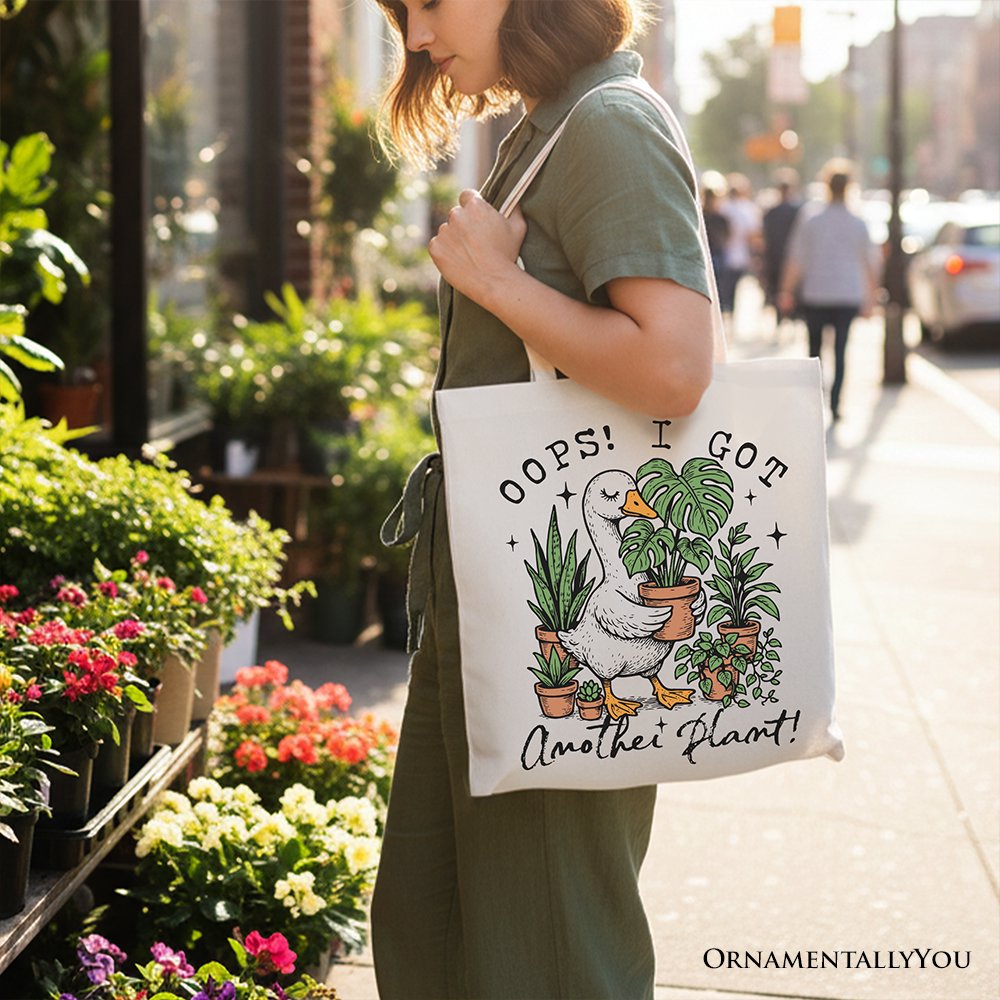 Oops I Got Another Plant Goose Canvas Tote Bag Gardener Gift