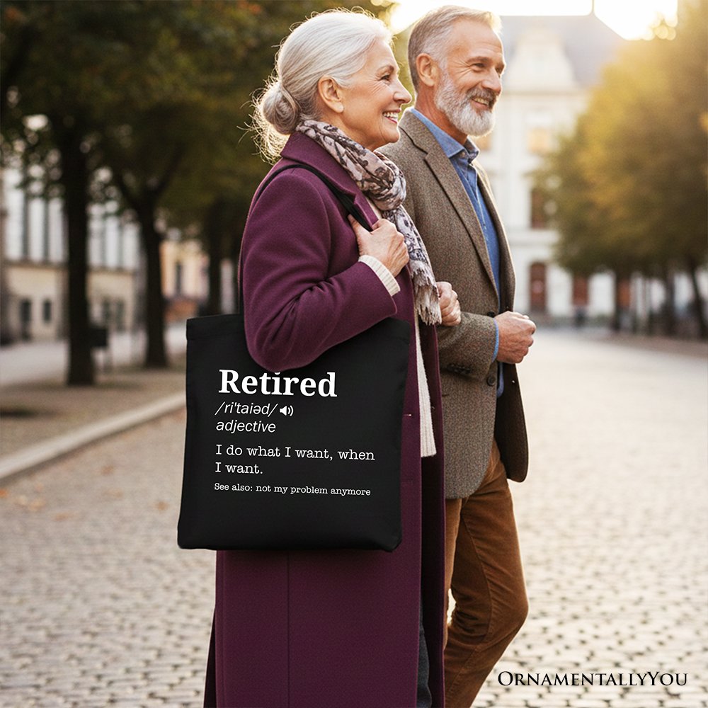 Retired Definition Canvas Tote Bag - Funny Retirement Gift