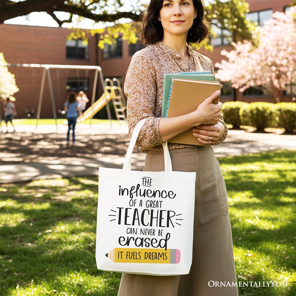 Great Teacher Appreciation Cotton Tote Bag - Educator Gift