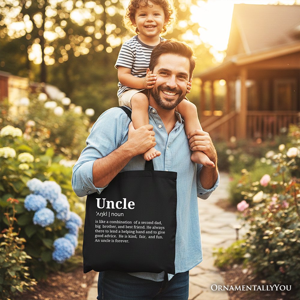 Uncle Definition Canvas Tote Bag Funny Family Shopper Gift