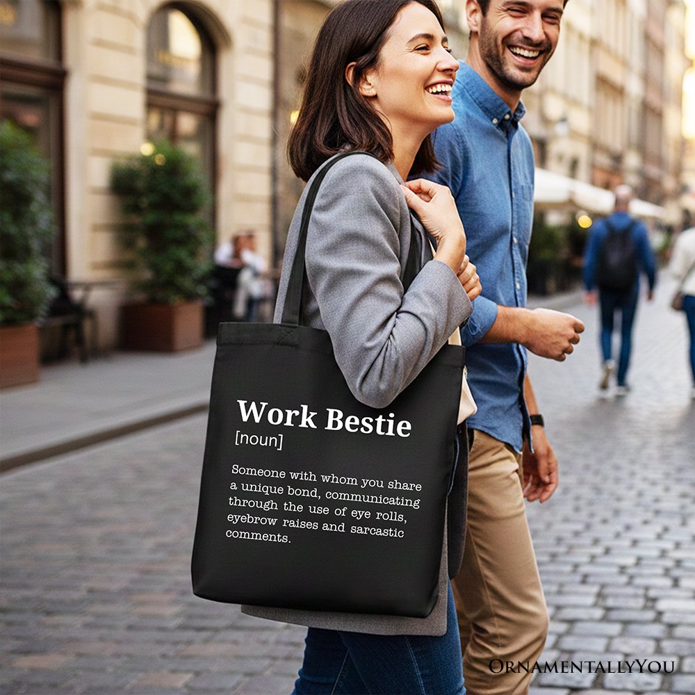 Work Bestie Definition Canvas Tote Bag, Funny Office Gift