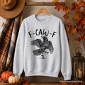 F-CAW-F Gothic Raven Sweatshirt, Snarky Halloween Sweater for Sassy Goths and Crow Lovers