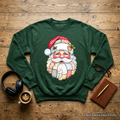 Patchwork Santa Claus Sweatshirt, Retro Christmas Holiday Sweater