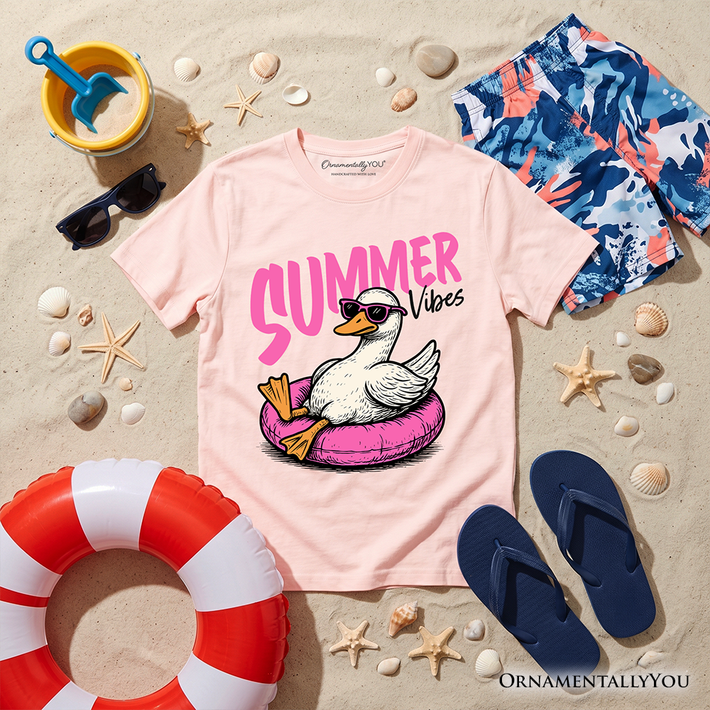 Kids Summer Vibes Funny Goose Beach Vacation T-Shirt