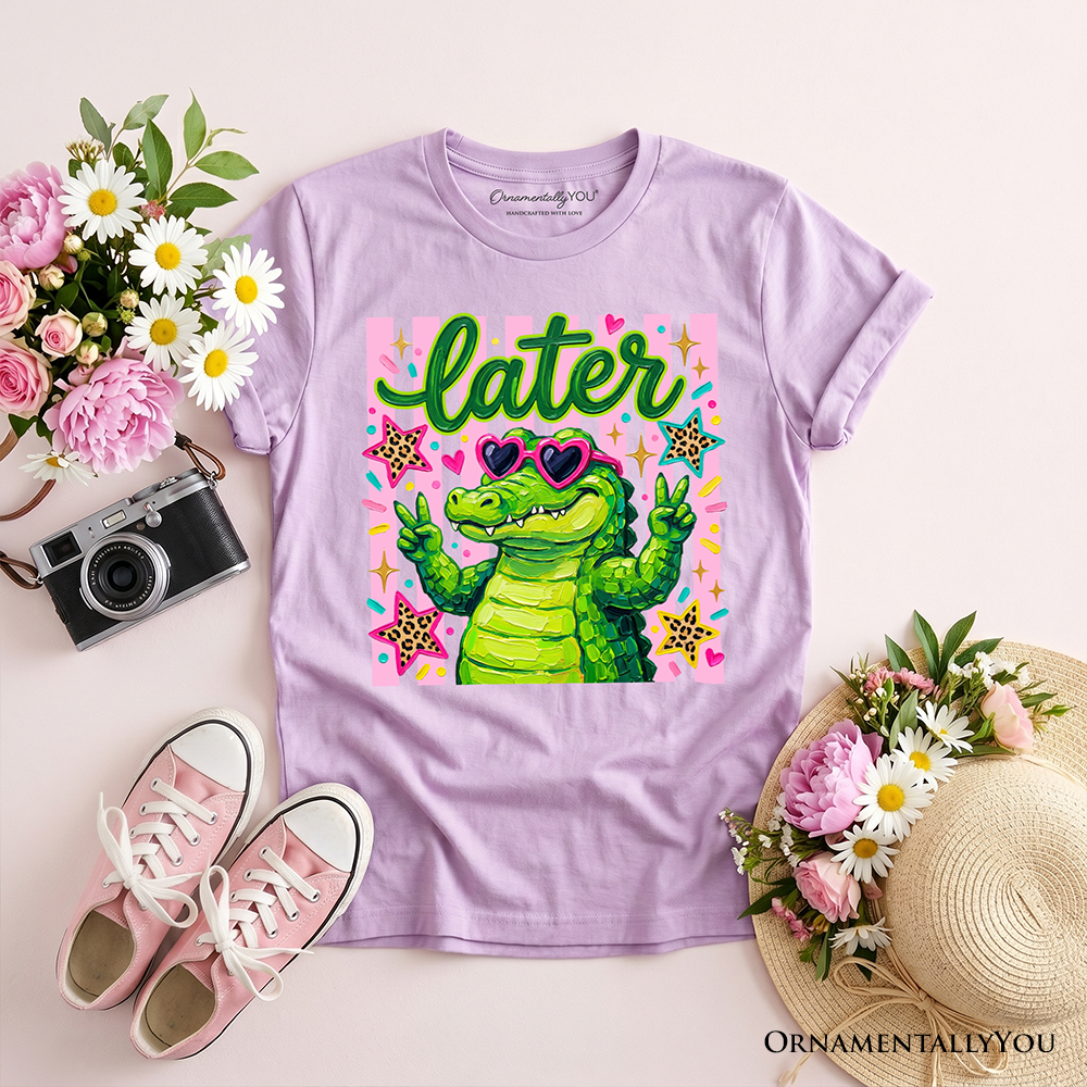Later Alligator Kids T-Shirt - Whimsical Coquette Graphic Tee for Girls