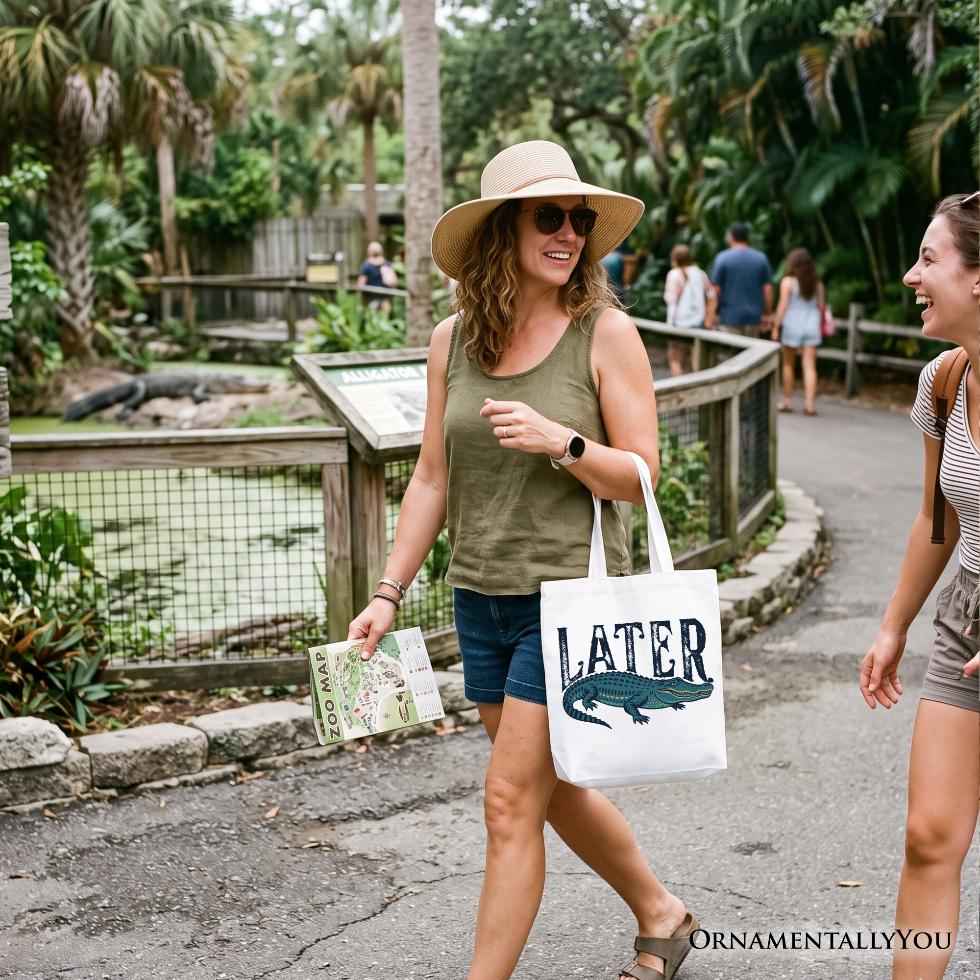 Later Alligator Sarcastic Animal Graphic Cotton Canvas Tote Bag