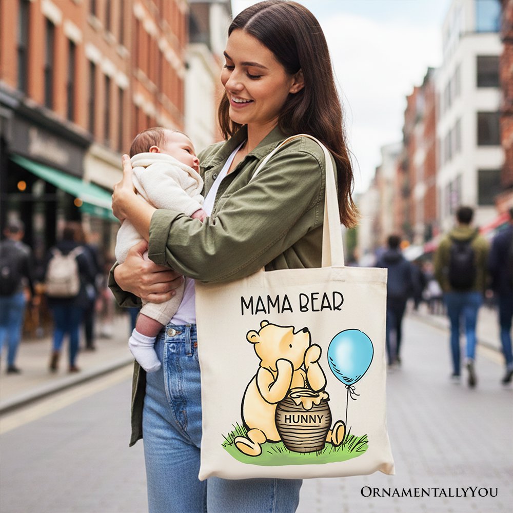 Winnie-the-Pooh Mama Bear Canvas Tote Bag Whimsical Gift