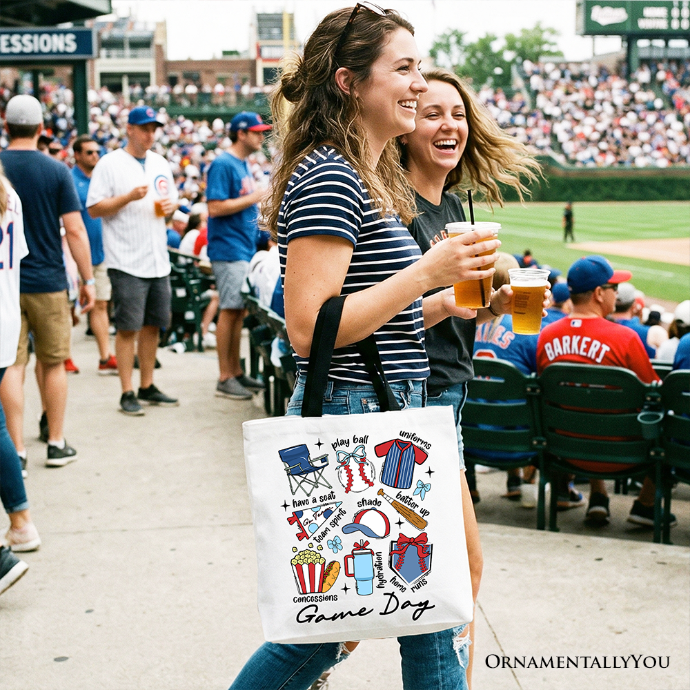 Game Day Baseball Tote Bag, Sports Fan Gift Shopper