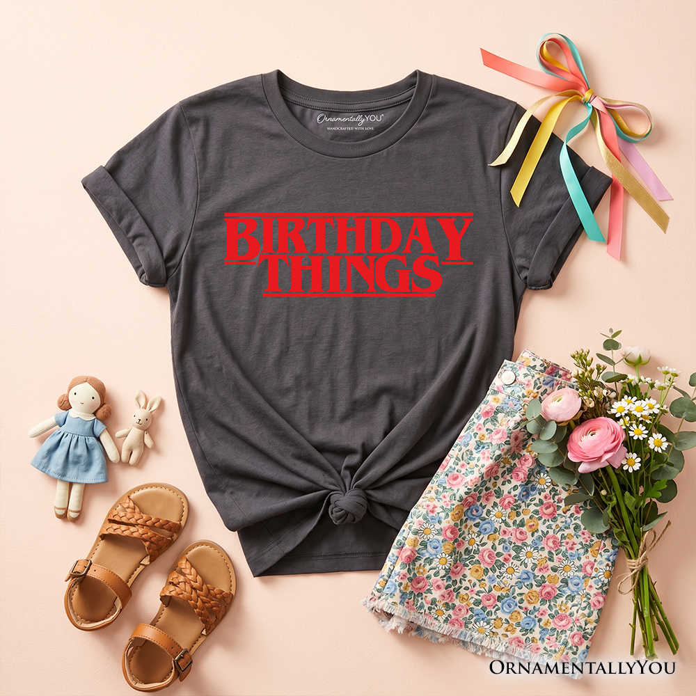 Retro Birthday Things Horror Theme T-Shirt Party Tee