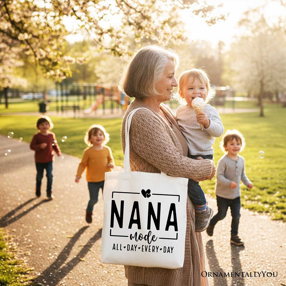 Nana Mode Minimalist Canvas Tote Bag for Grandma