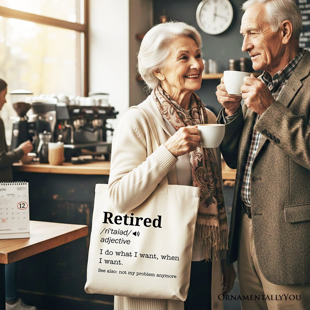 Retired Definition Canvas Tote Bag - Funny Retirement Gift