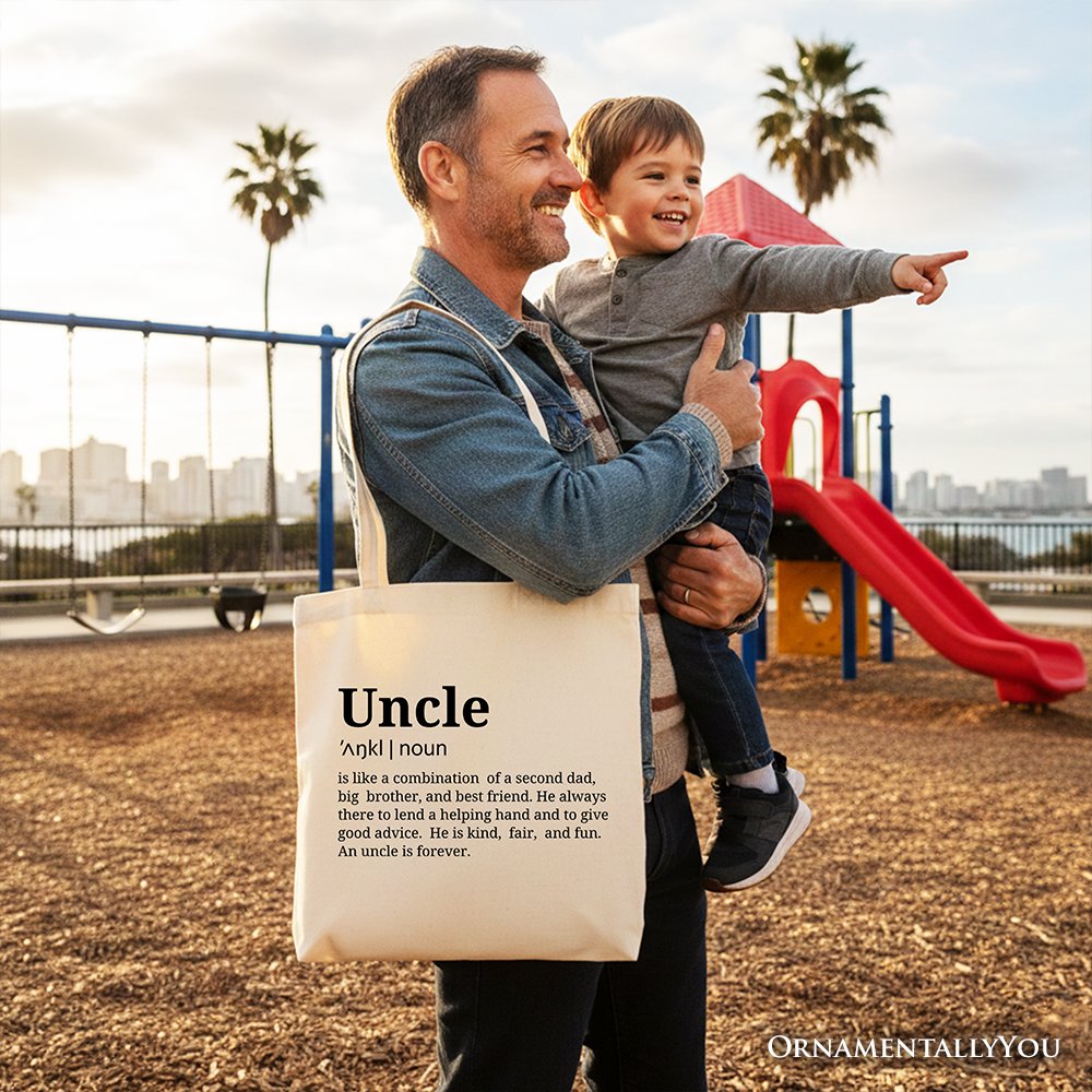 Uncle Definition Canvas Tote Bag Funny Family Shopper Gift