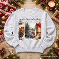 Small Town Christmas Sweatshirt, Highland Cow Rustic Western Cowgirl Holiday Sweater