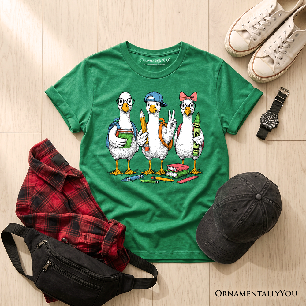 Cute Goose Back to School T-Shirt Classroom Graphic Tee