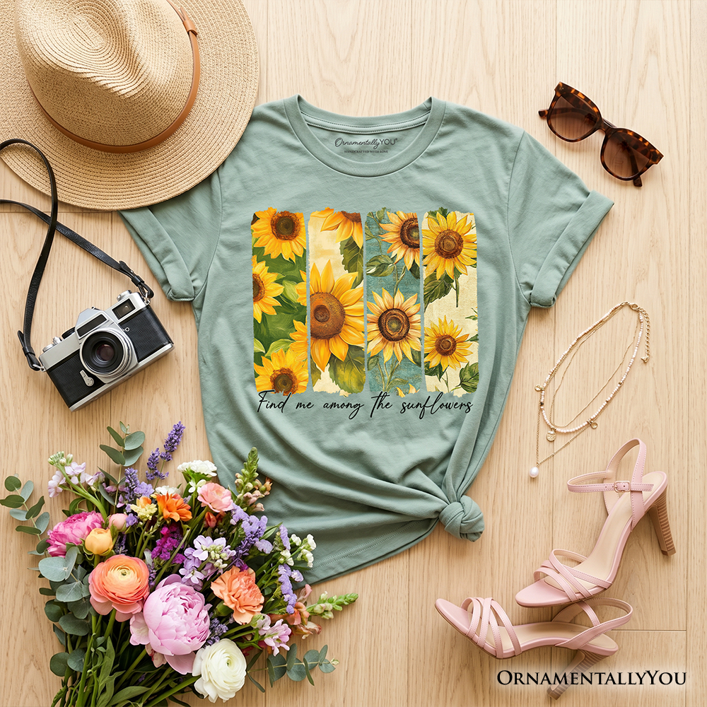 Floral 'Find Me Among the Sunflowers' Kids Graphic T-Shirt