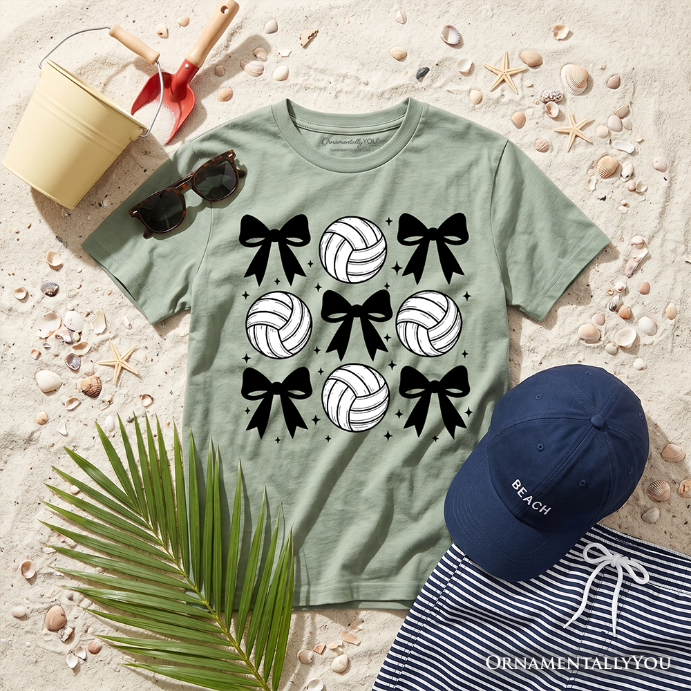 Kids Coquette Volleyball Bows T-Shirt Athletic Graphic Tee