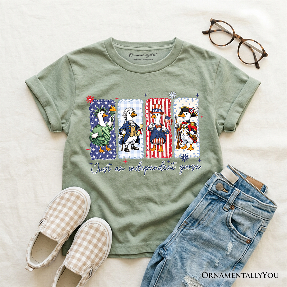 Kids Just An Independent Goose Patriotic 4th of July T-Shirt