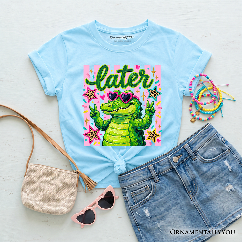 Later Alligator Kids T-Shirt - Whimsical Coquette Graphic Tee for Girls