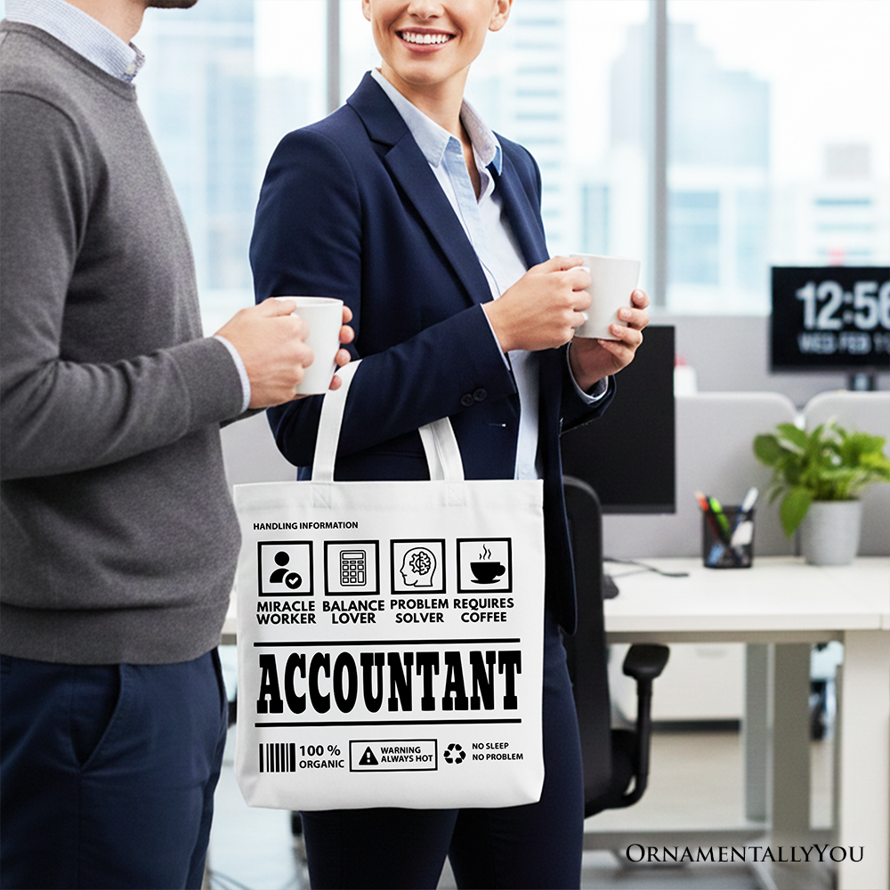 Accountant Nutrition Facts Tote Bag, Funny Bookkeeper Gift
