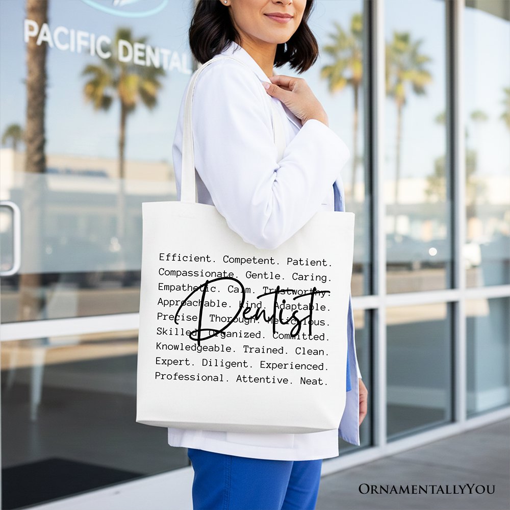 Dentist Definition Canvas Tote Bag Dental Appreciation Gift
