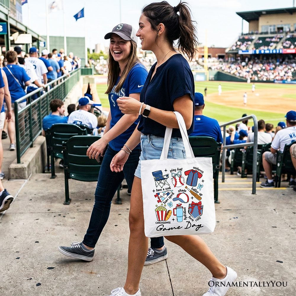 Game Day Baseball Tote Bag, Sports Fan Gift Shopper