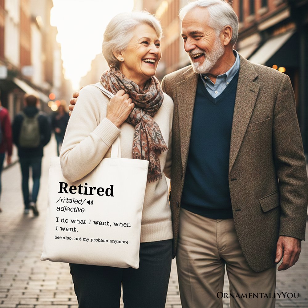 Retired Definition Canvas Tote Bag - Funny Retirement Gift