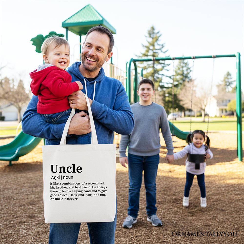 Uncle Definition Canvas Tote Bag Funny Family Shopper Gift