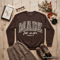 Made For More Christian Sweatshirt, Ephesians 2:10 Leopard Faith Bible Verse Easter Sweater