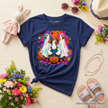 Kids Trick or Treat Geese T-Shirt, Colorful Halloween Ghost Costume Youth Tee