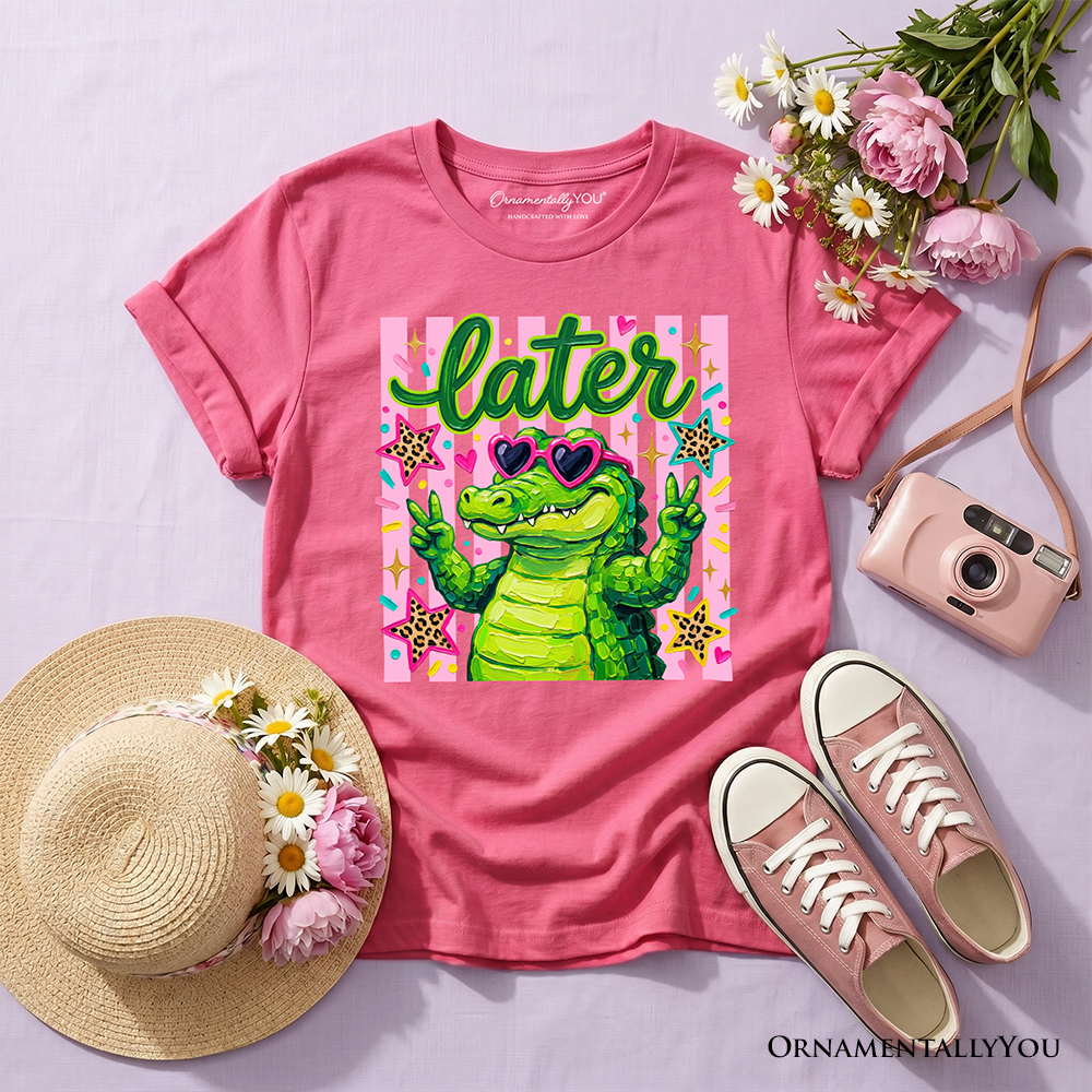 Later Alligator Kids T-Shirt - Whimsical Coquette Graphic Tee for Girls